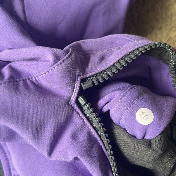 Lululemon Escapade Purple Grey Zip Up Midweight Hooded Fur Lined Coat - Picture 6 of 12